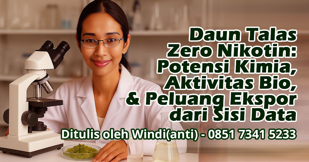 Daun Talas Zero Nikotin: Potensi Kimia, Aktivitas Bio, & Peluang Ekspor dari Sisi Data