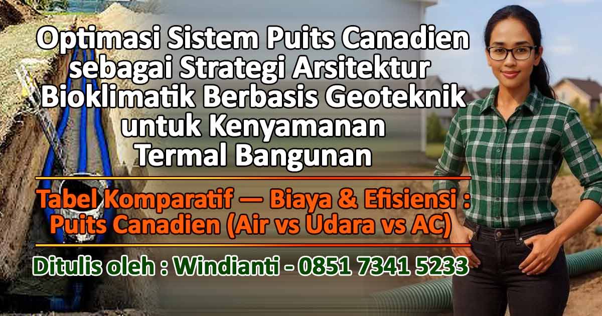 Optimasi Sistem Puits Canadien sebagai Strategi Arsitektur Bioklimatik Berbasis Geoteknik untuk Kenyamanan Termal Bangunan